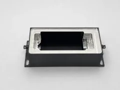 Black anodized aluminum prototype with precision-machined bare aluminum surfaces